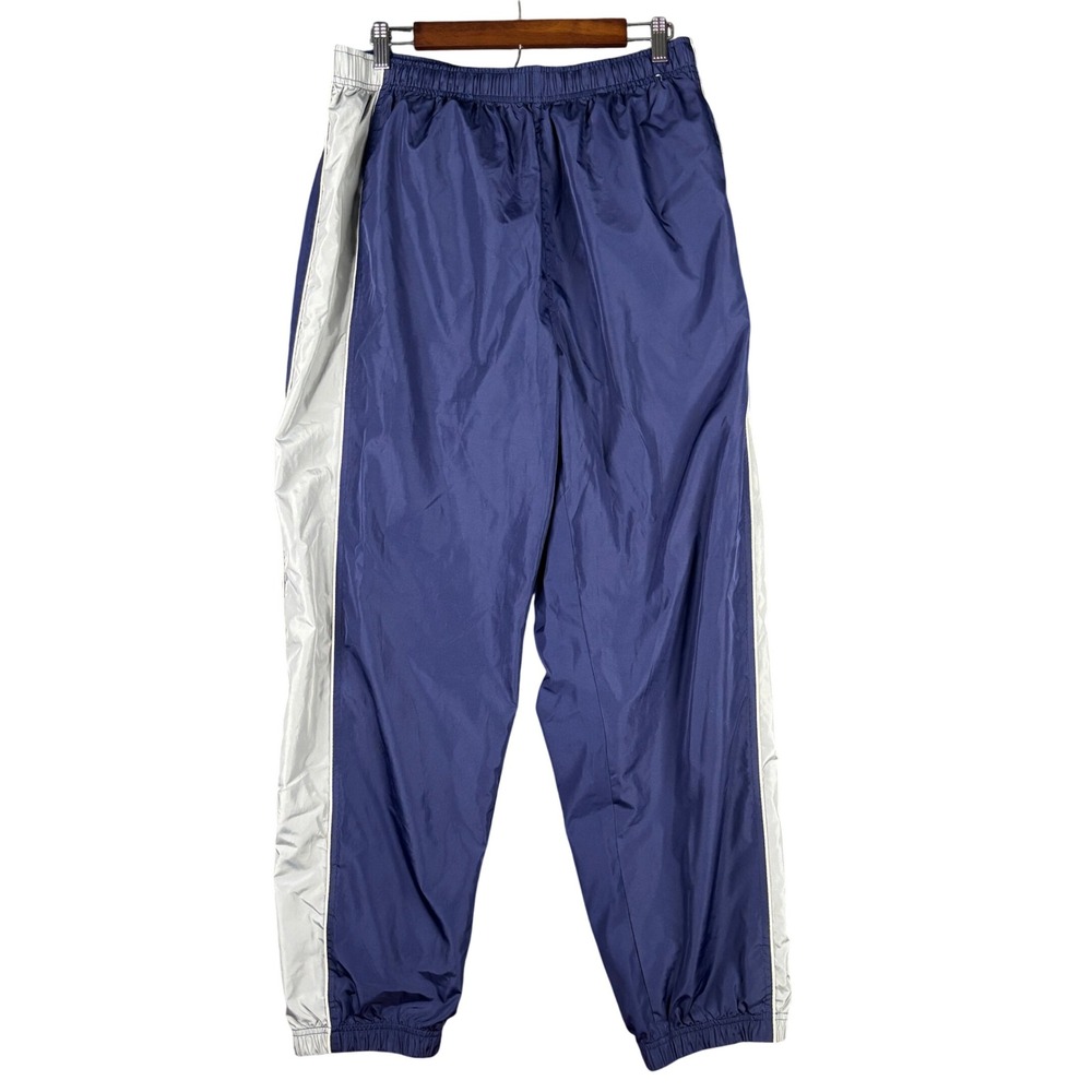 Vintage Reebok Mens XL Navy Blue Baggy Track Pants Nylon Windbreaker Joggers Y2K